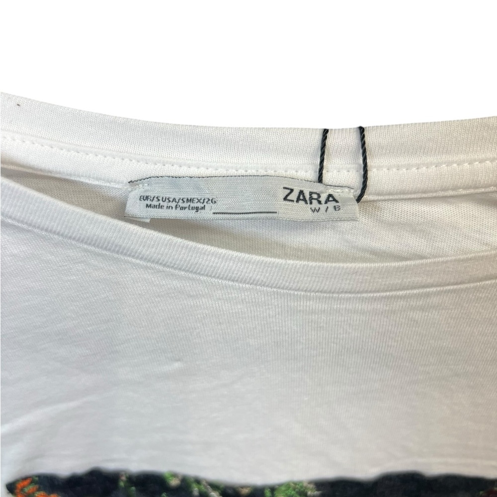 NWT Zara embroidered short sleeveT-shirt - Picture 3 of 5